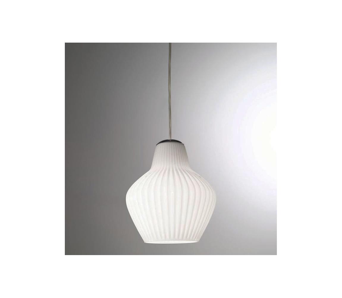 SIRU - Żyrandol na lince LONDON 1xE27/60W/230V biały/chrom błyszczący szkło weneckie