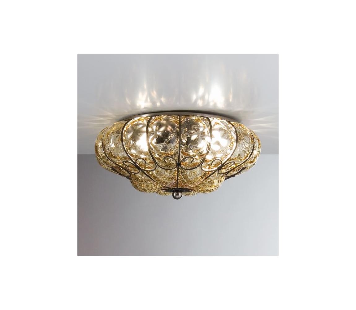 SIRU - Lampa sufitowa SOLE 3xE14/40W/230V śr. 31 cm beżowa/chrom szkło weneckie