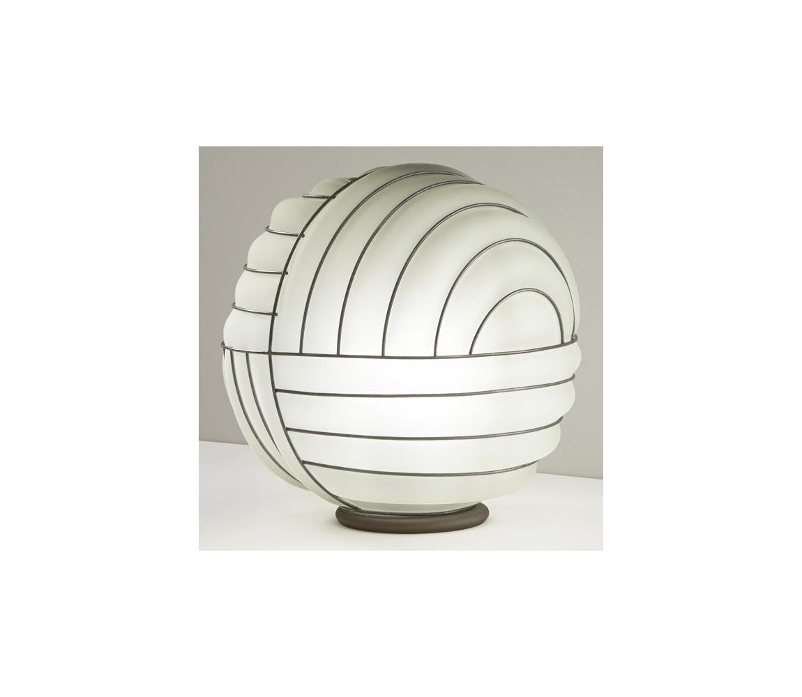 SIRU - Lampa stołowa CARTESIO 1xE27/60W/230V brązowa/biała szkło weneckie