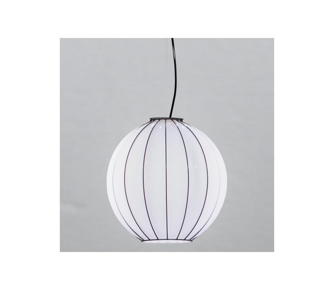 SIRU - Żyrandol na lince SFERA 1xE27/60W/230V śr. 32 cm czarny/biały szkło weneckie