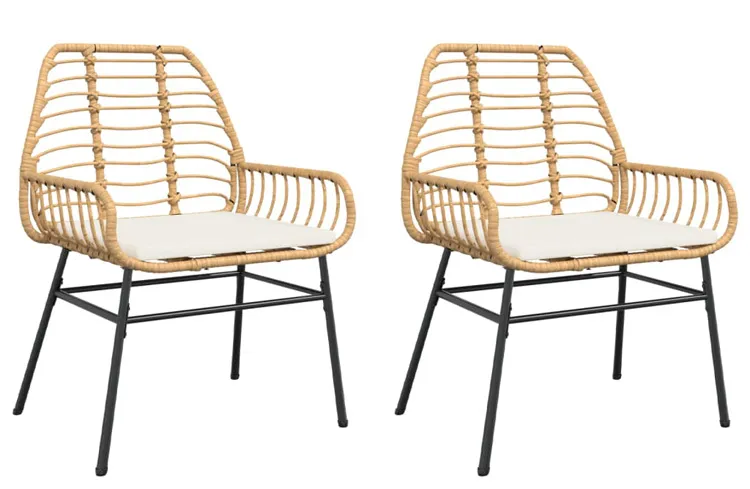 Brązowy zestaw krzeseł ogrodowych 2 szt. Z0-Z37