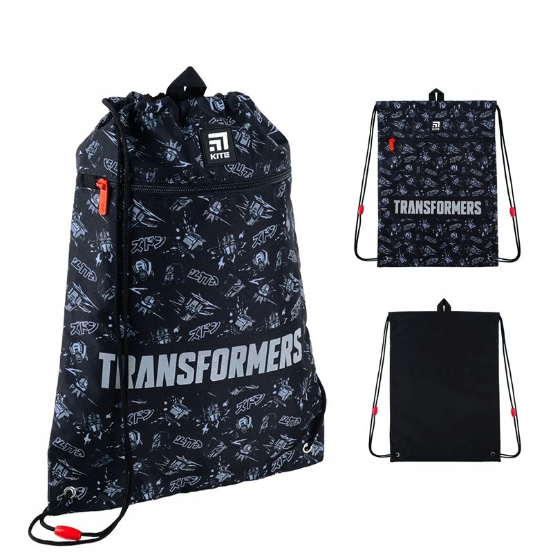 WOREK PLECAK NA BUTY OBUWIE SZKOLNY CZARNY TRANSFORMERS KITE