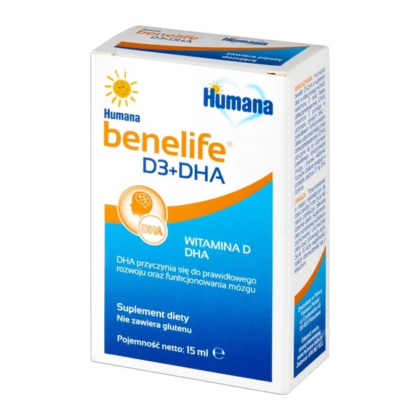 HUMANA BENELIFE D3+DHA PŁYN 15ML KWASY DHA WIT.D3