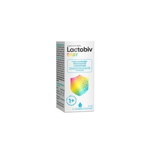 Lactobiv Baby krople, probiotyk z prebiotykiem, 5 ml