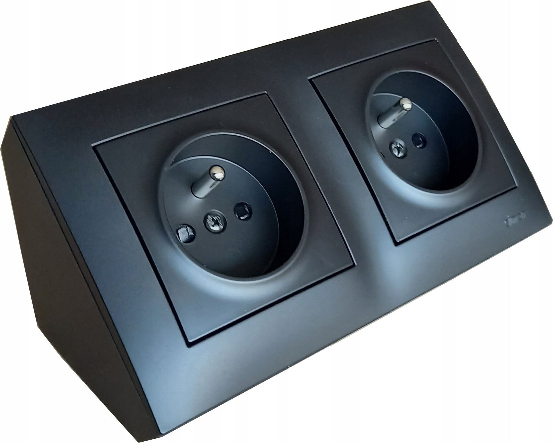 Kontakt-Simon Simon 54 Premium Puszka natynkowa narożna 2-krotna do ramek PREMIUM czarny mat DPNR2/49