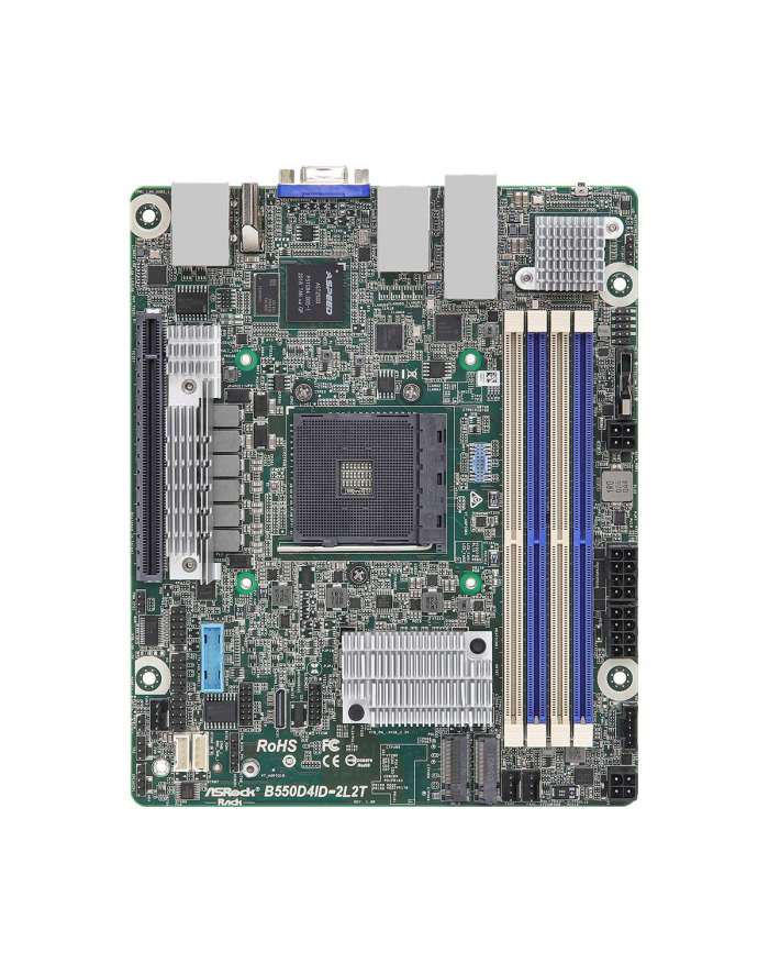 Płyta główna ASRock B550D4ID-2L2T 1x AM4 AMD Ryzen B550 4xDIMM, SATA, 1xM2, 2xGbE, 2x10GbE, IPMI