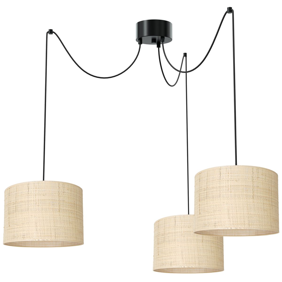Lampa pająk z rattanowymi abażurami LX 4009 z serii SPINDEL RATTAN