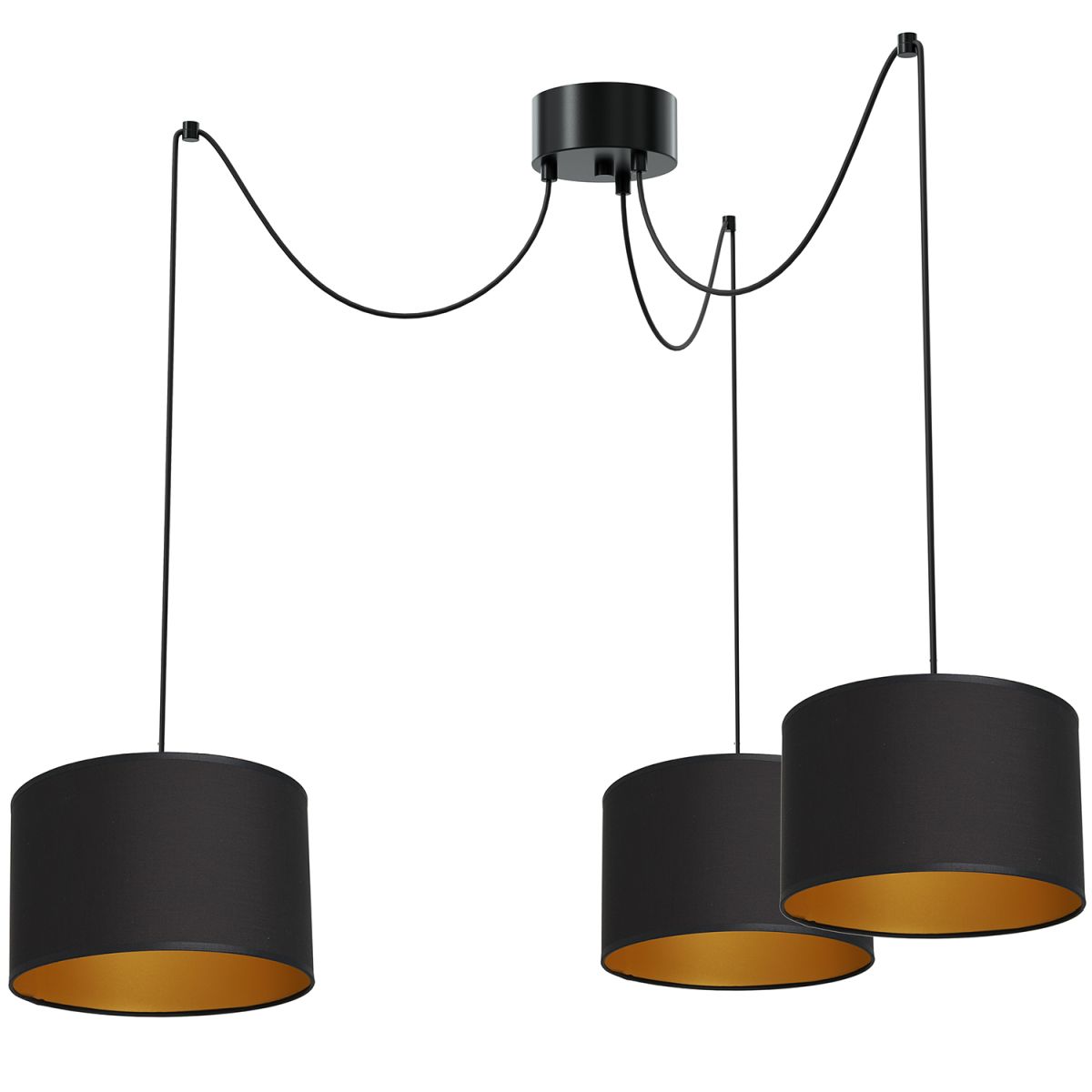 Lampa pająk z czarno-złotymi abażurami LX 4086 z serii SPINDEL SHADE