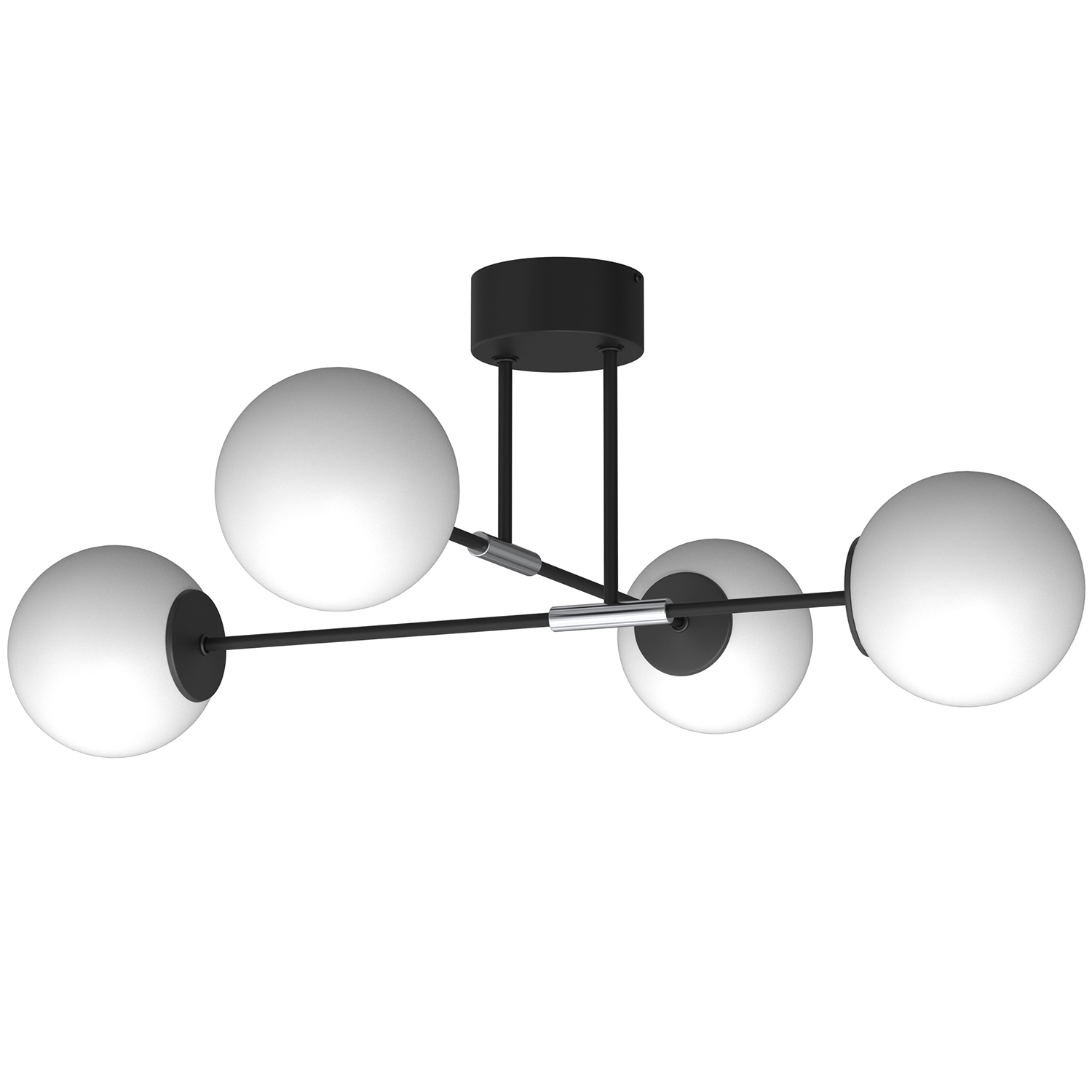 Klasyczna, czarno-srebrna lampa sufitowa LX 4276 z serii GLAME