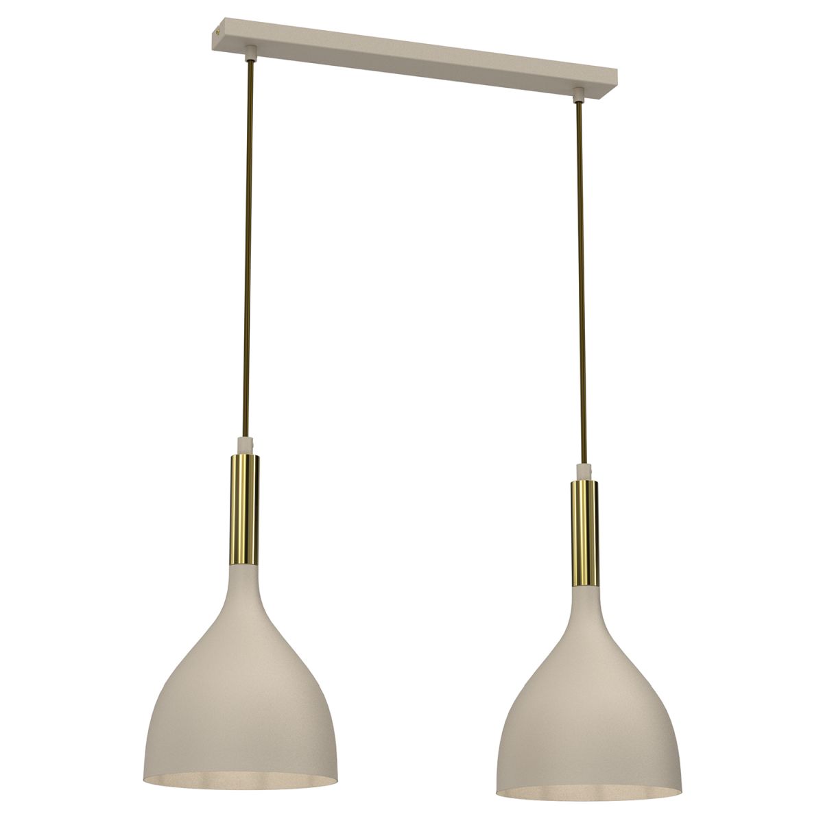 Beżowo-złota lampa wisząca z 2 światłami LX 4001 z serii NOAK