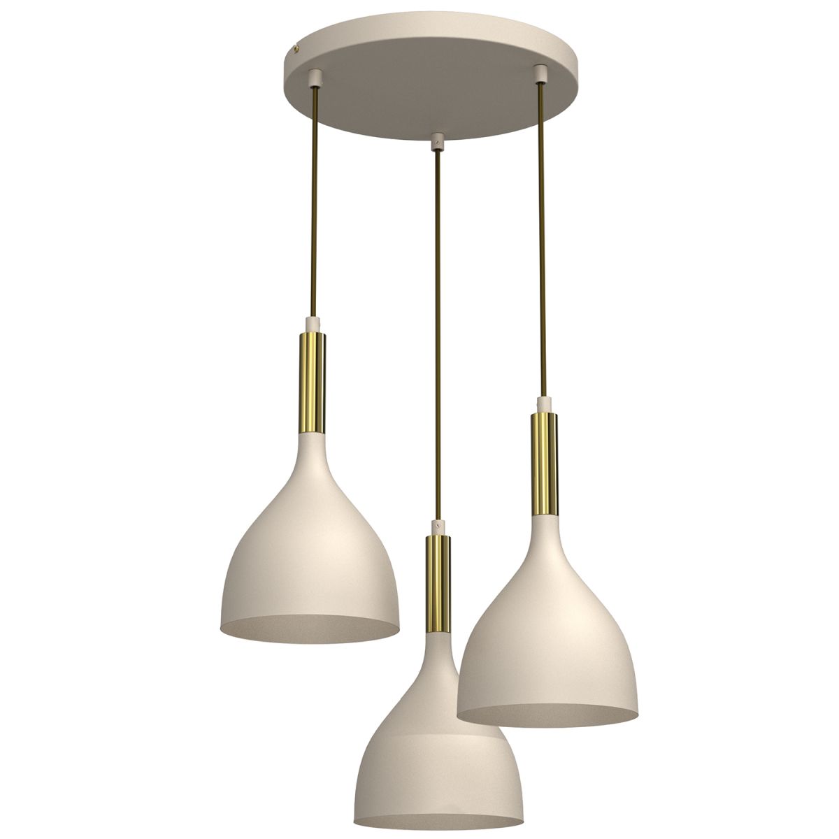 Okrągła lampa wisząca z beżowymi zwisami LX 4007 z serii NOAK
