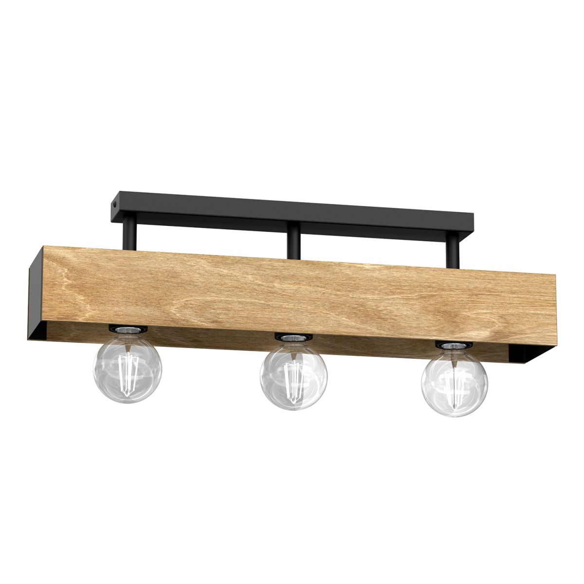 Rustykalna lampa sufitowa z drewnem LX 1634 z serii MILUZA