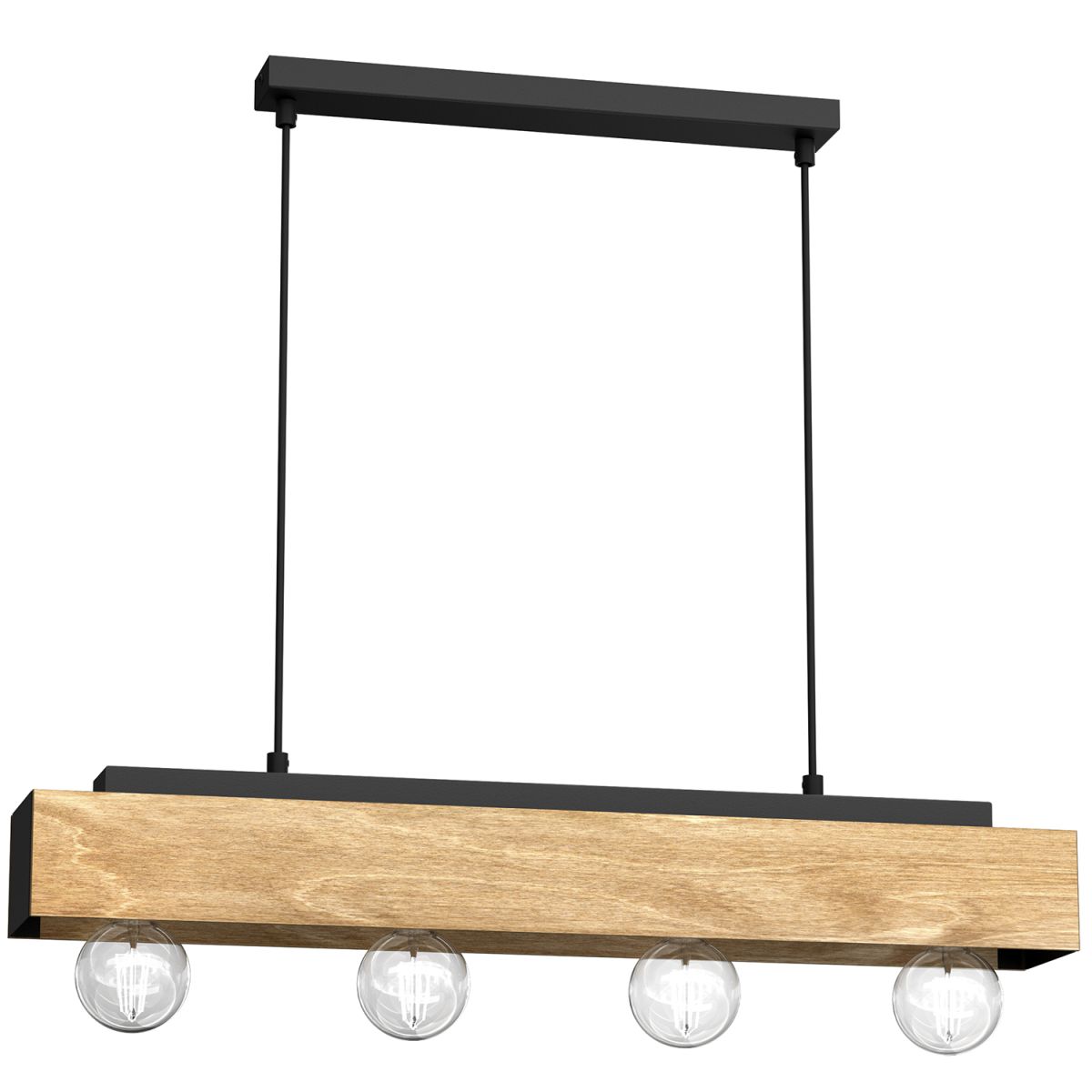 Drewniana lampa wisząca nad stół w jadalni LX 1637 z serii MILUZA
