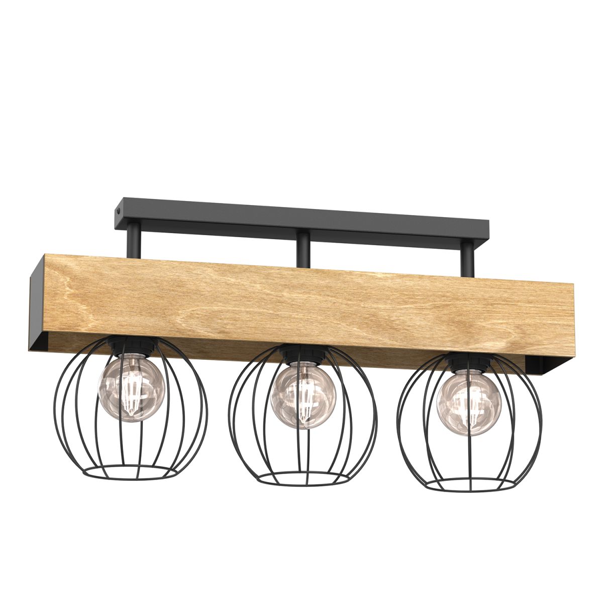 Lampa sufitowa łącząca drewno i drut LX 1638 z serii MENTON