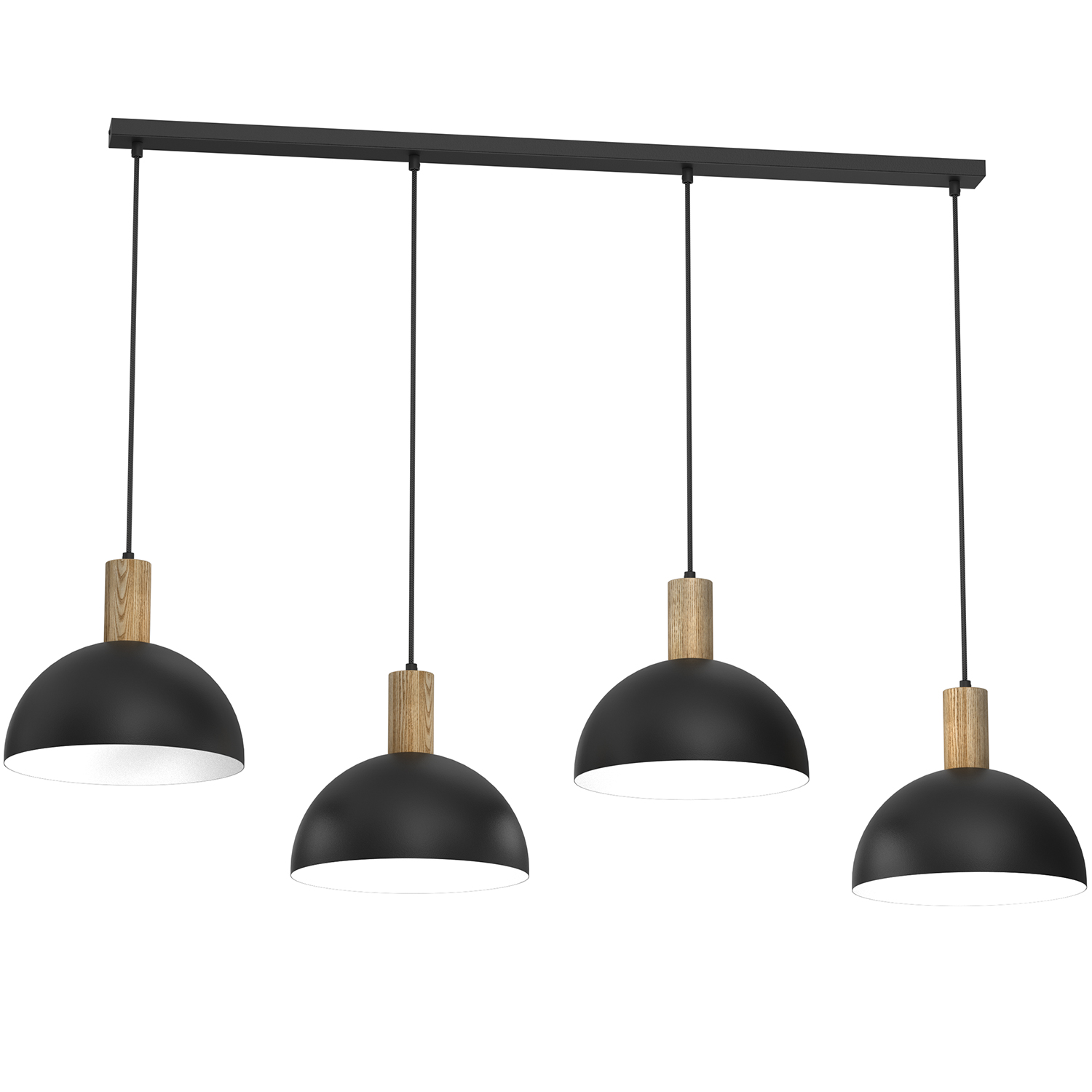 Szeroka lampa nad stół, drewniane oprawki LX 4331 z serii HANDA