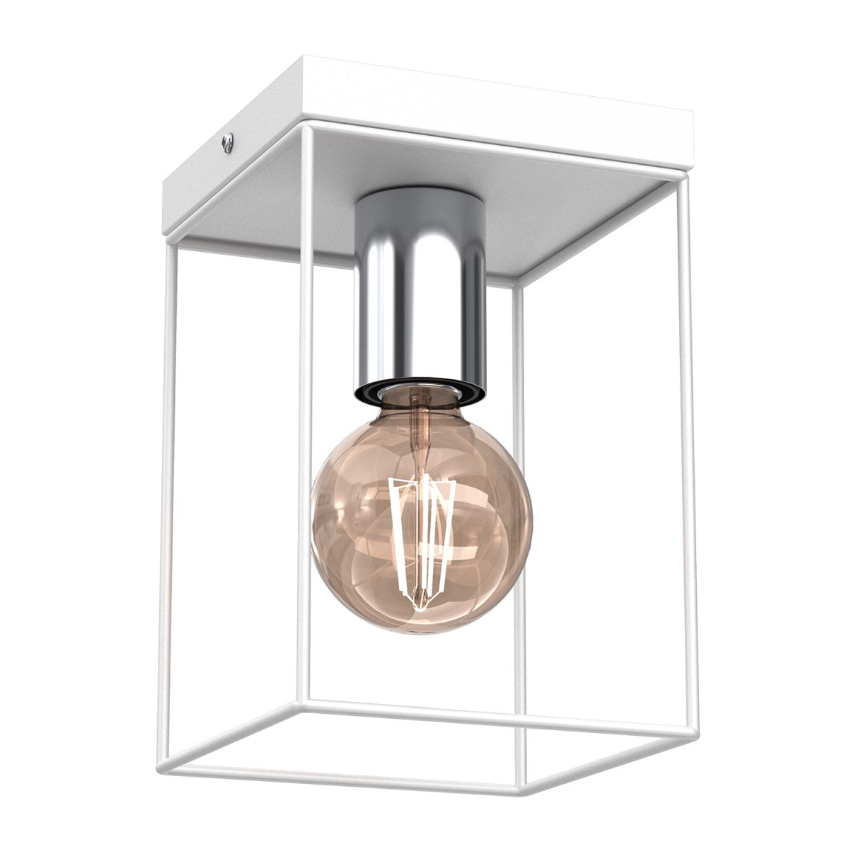 Biała lampa sufitowa, nieruchomy spot LX 4351 z serii HOMEN