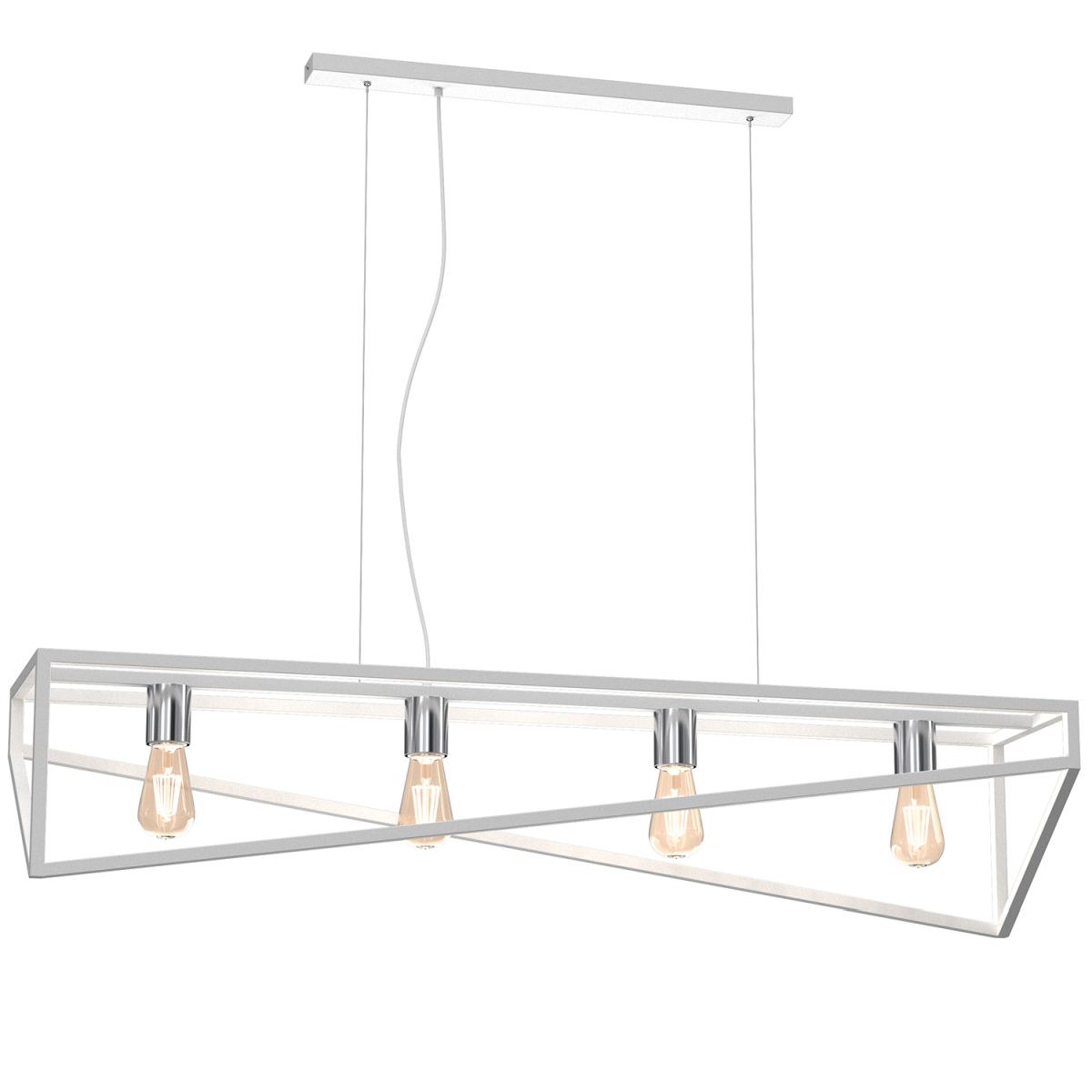 Biało-srebrna lampa wisząca do jadalni LX 225 z serii GOTE