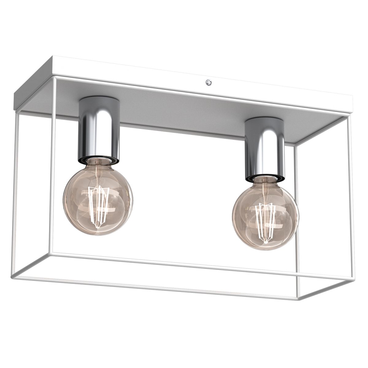 Podwójna, biało-srebrna lampa sufitowa LX 4352 z serii HOMEN