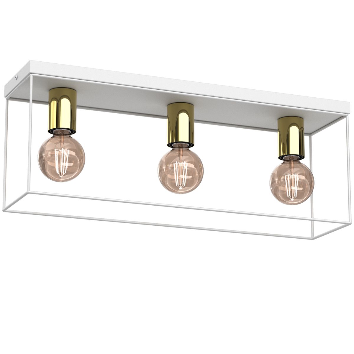 Geometryczna, biało-złota lampa sufitowa LX 4358 z serii HOMEN