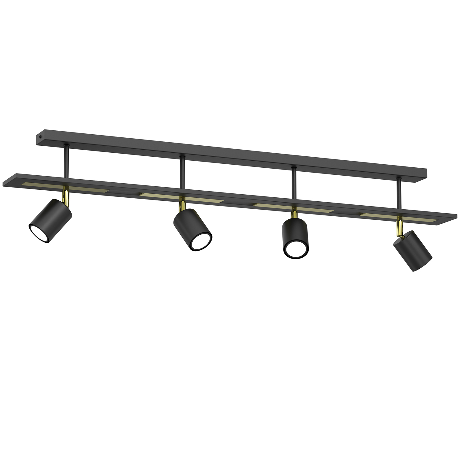 Czarno-złota listwa sufitowa z reflektorami LX 412 z serii ORDEA