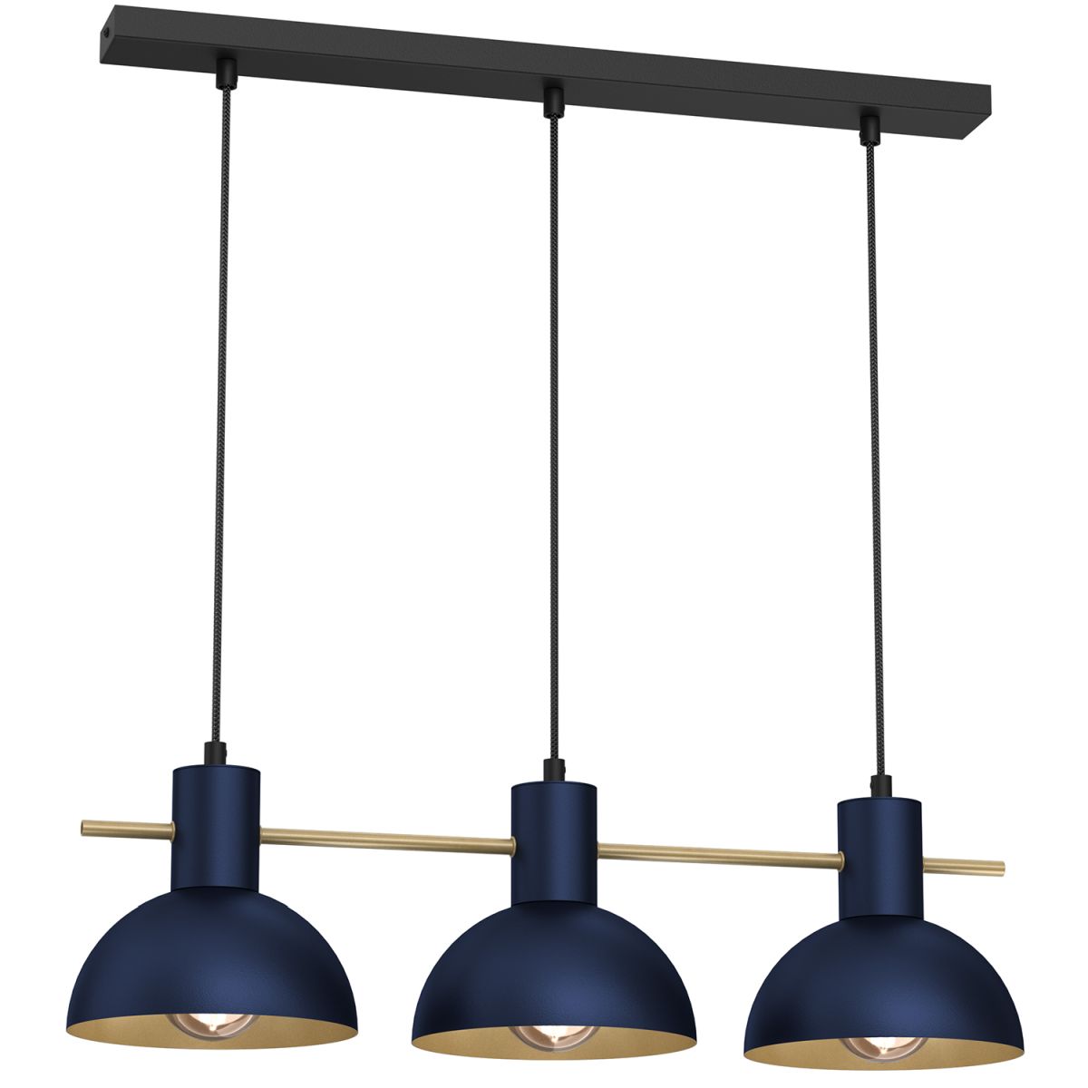 Liniowa lampa wisząca, niebieskie klosze LX 4379 z serii ESTATE MINI