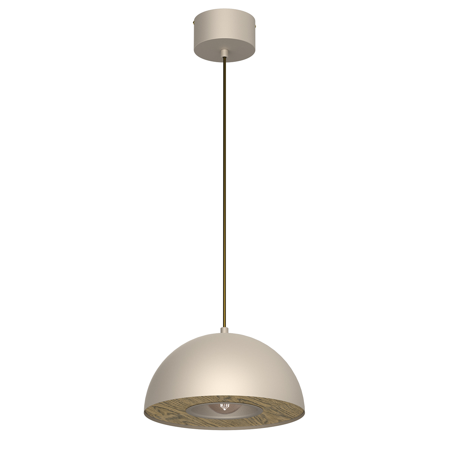 Ponadczasowa, beżowa lampa wisząca ⌀28cm LX 4535 z serii ELGUND