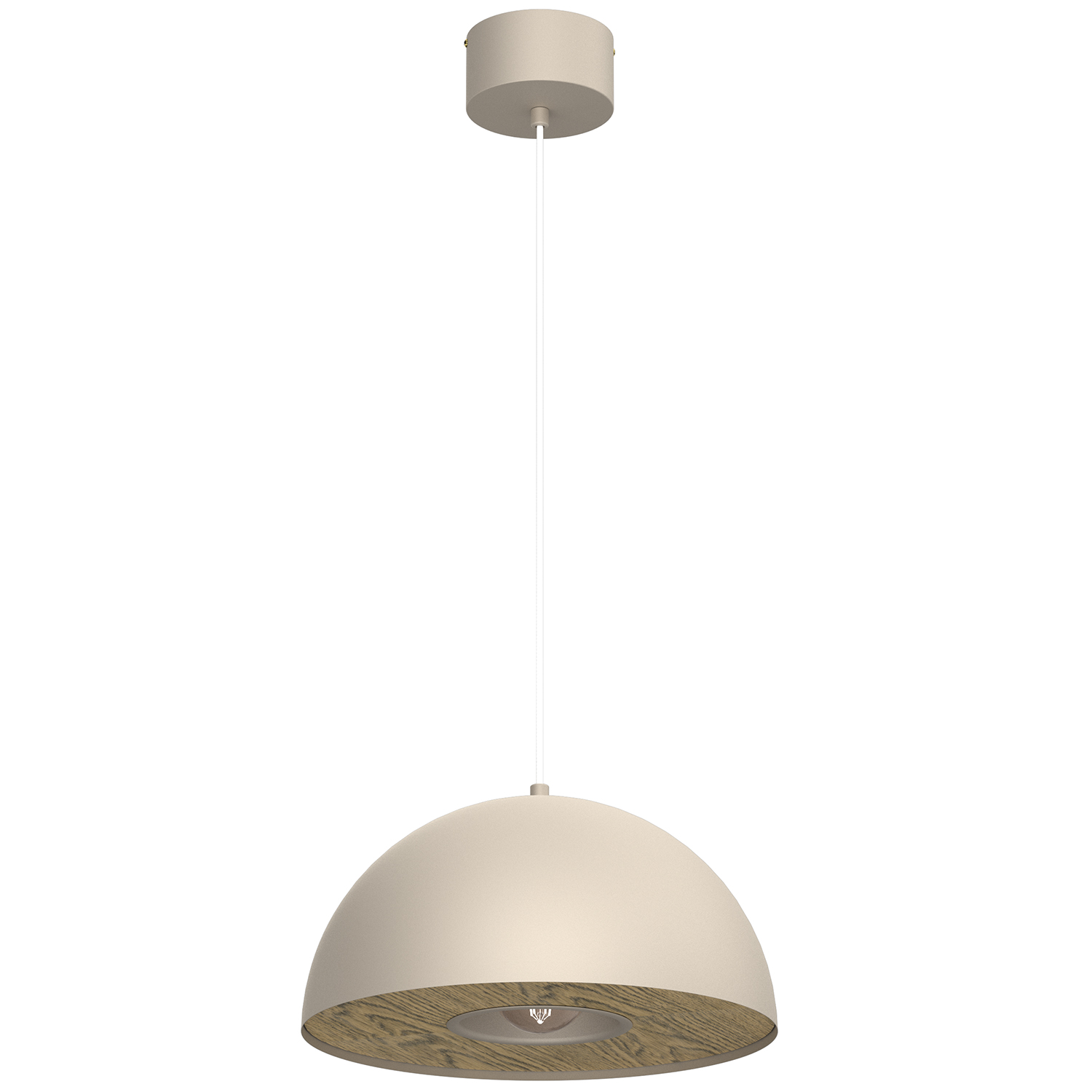 Kopułowa lampa wisząca z drewnem ⌀35m LX 4536 z serii ELGUND