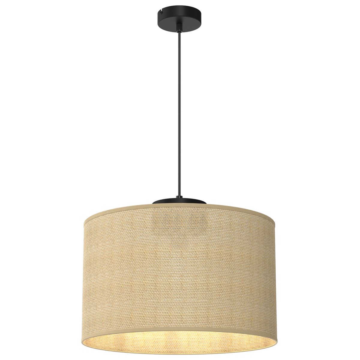 Lampa wisząca z szerokim, plecionym abażurem LX 5213 z serii JUTE