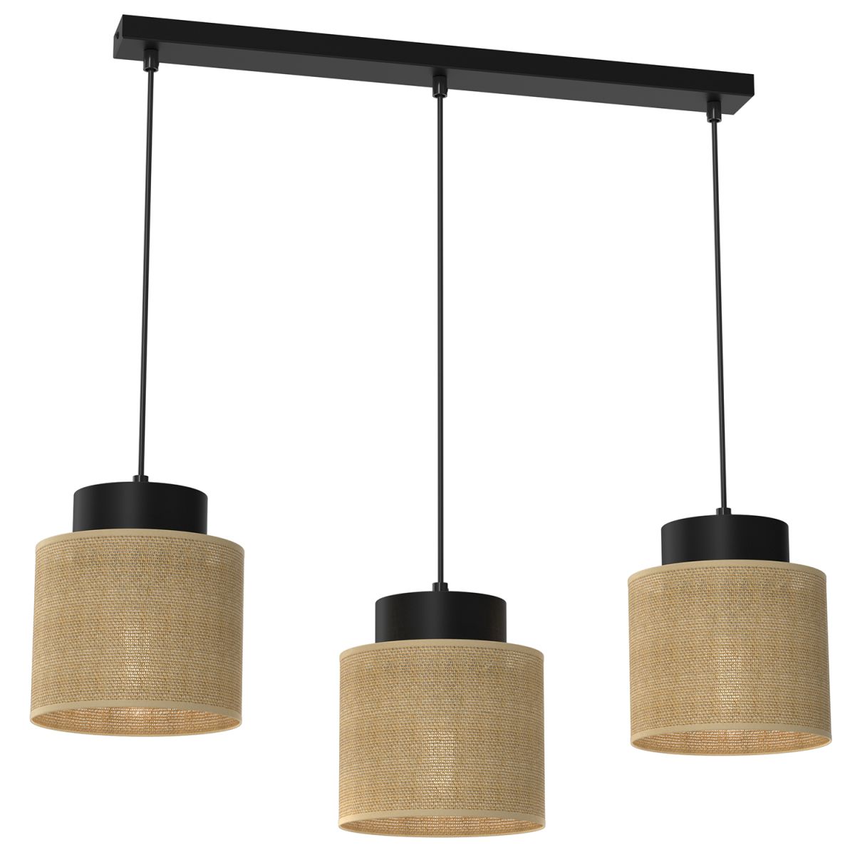 Lampa wisząca z trzema boho abażurami LX 5214 z serii JUTE