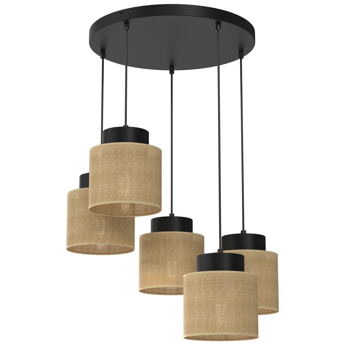 Efektowna lampa wisząca z boho abażurami LX 5216 z serii JUTE
