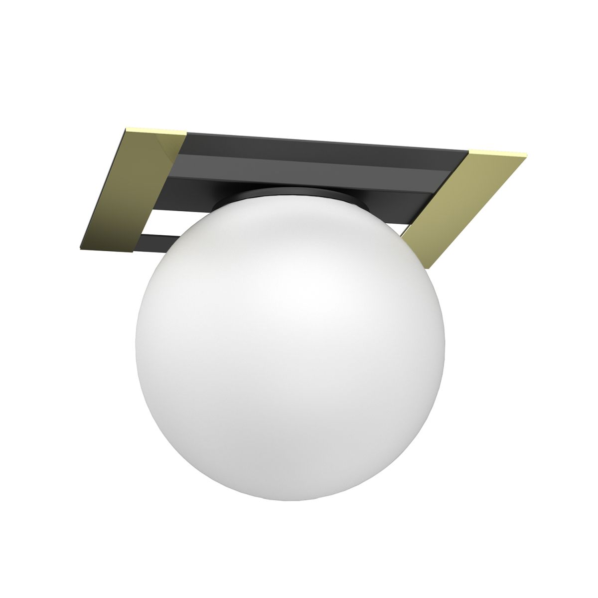 Czarno-złota lampa sufitowa z białym kloszem LX 4546 z serii SATELIT