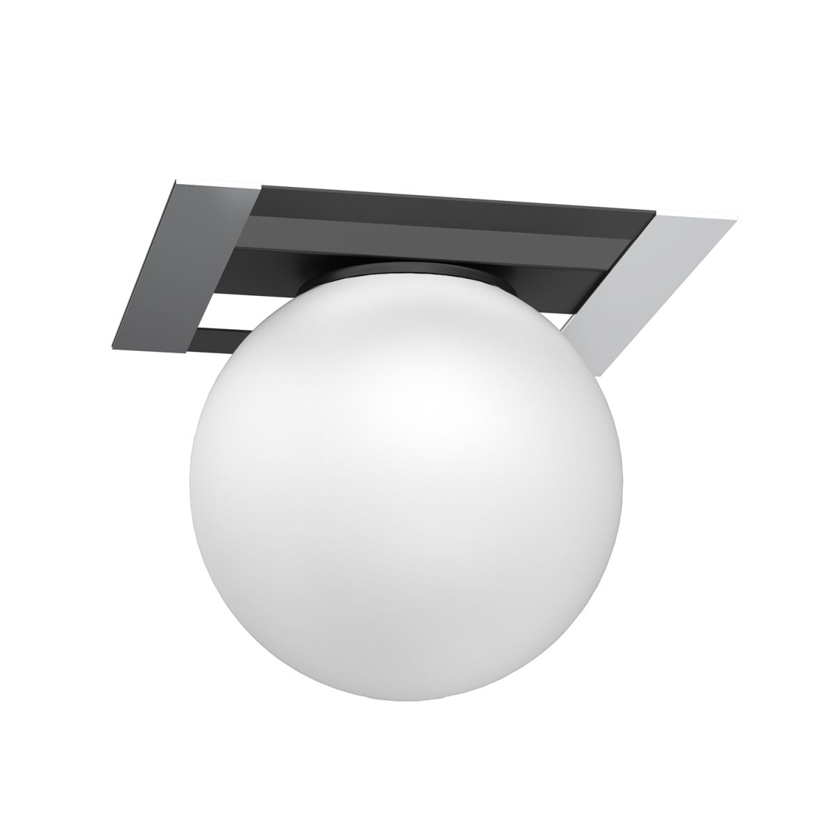 Kulista lampa na czarno-srebrnej podstawie LX 4547 z serii SATELIT