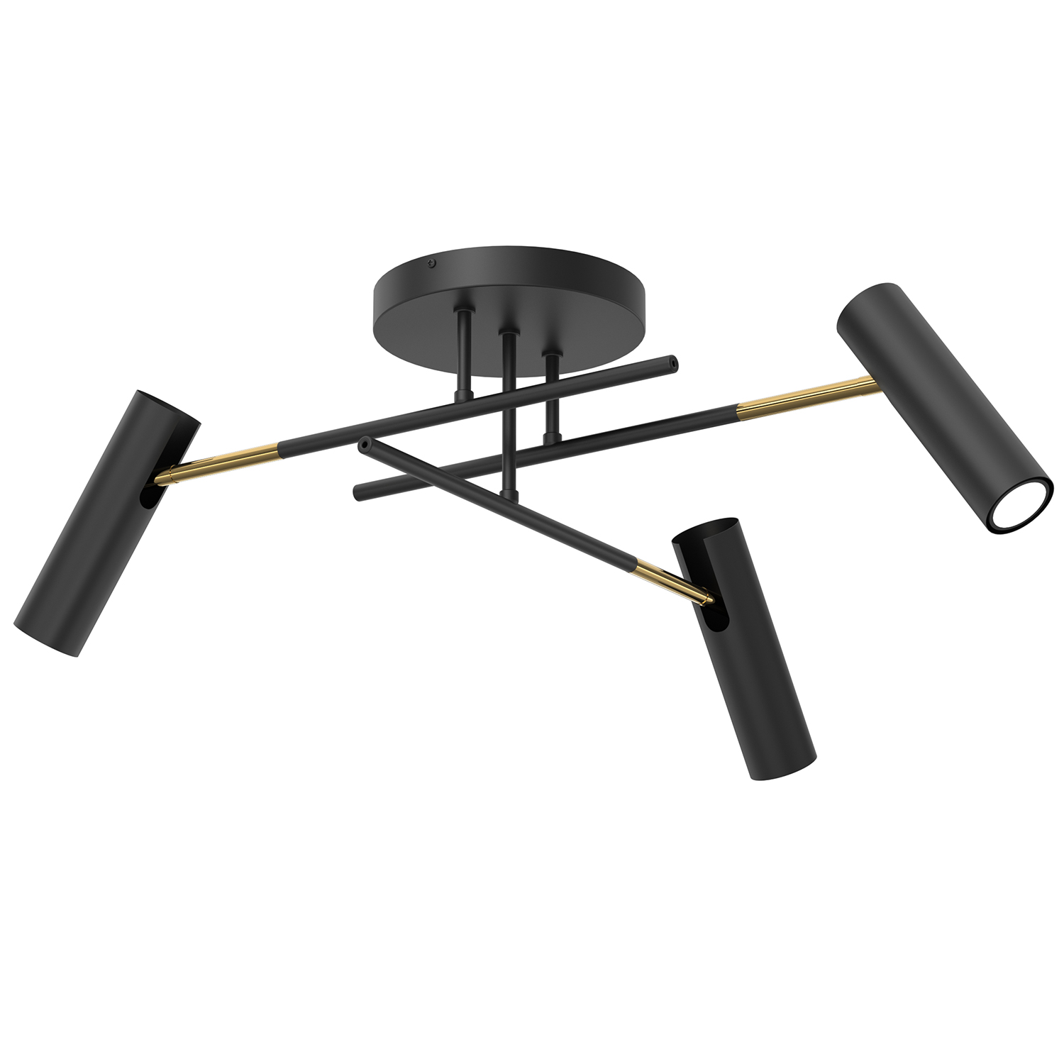 Czarno-złota lampa sufitowa z tubami LX 4322 z serii AXION
