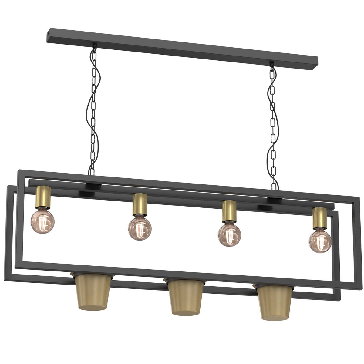 Lampa wisząca z doniczkami, idealna nad wyspę LX 5368 z serii FLORES