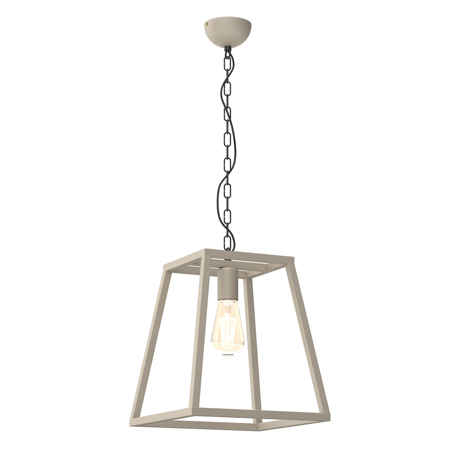 Nietuzinkowa lampa wisząca, beżowa klatka LX 4427 z serii FRAME
