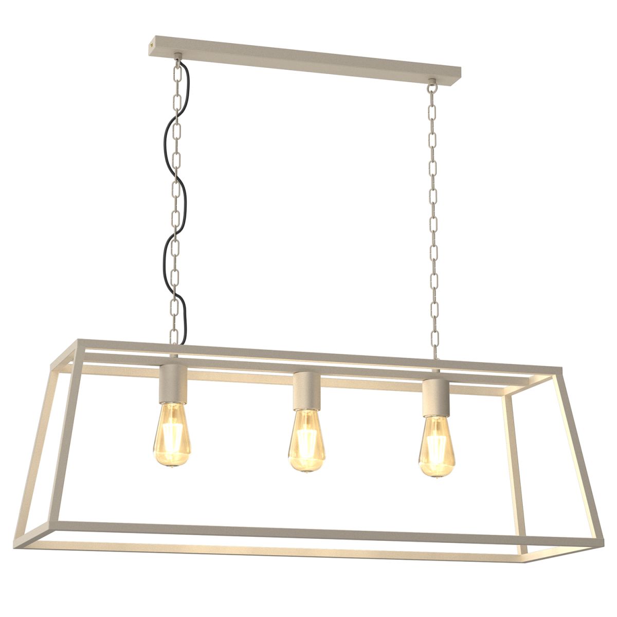 Designerska, beżowa lampa wisząca nad stół LX 4428 z serii FRAME