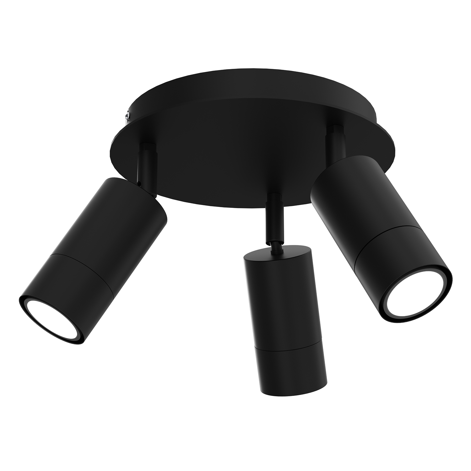 Okrągła, czarna lampa sufitowa z reflektorami LX 5186 z serii LINK