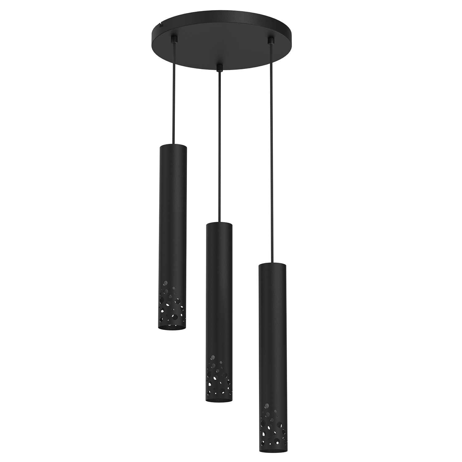 Czarna lampa wisząca z kaskadą tub GU10 LX 5723 z serii TIBIA BUBLE