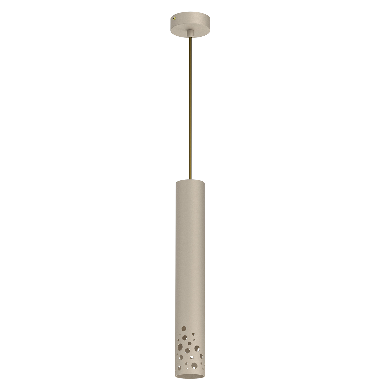 Beżowa, smukła lampa tuba z gwintem GU10 LX 5736 z serii TIBIA BUBLE