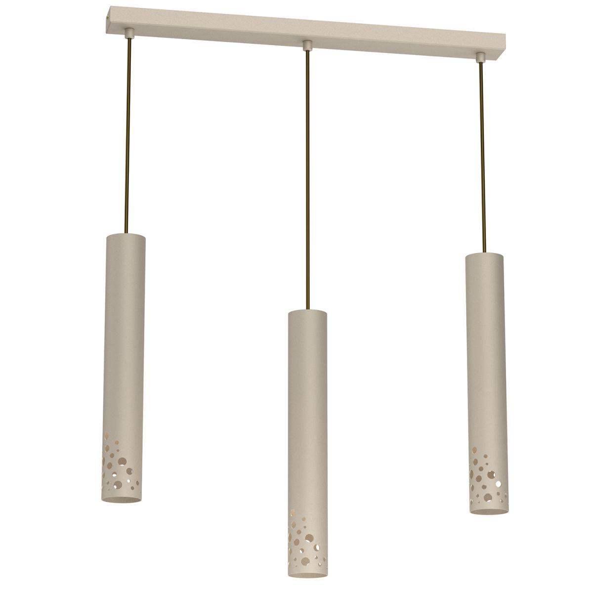 Lampa wisząca w kolorze beżowym, nad stół LX 5737 z serii TIBIA BUBLE