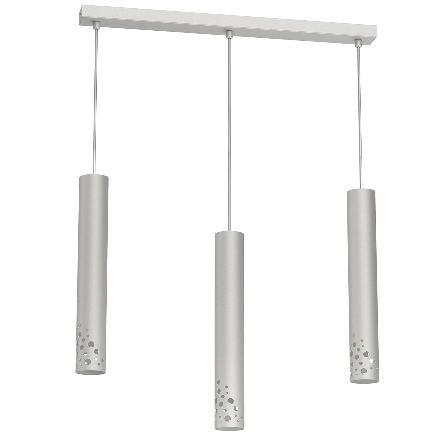 Prosta, szara lampa wisząca nad wyspę LX 5742 z serii TIBIA BUBLE