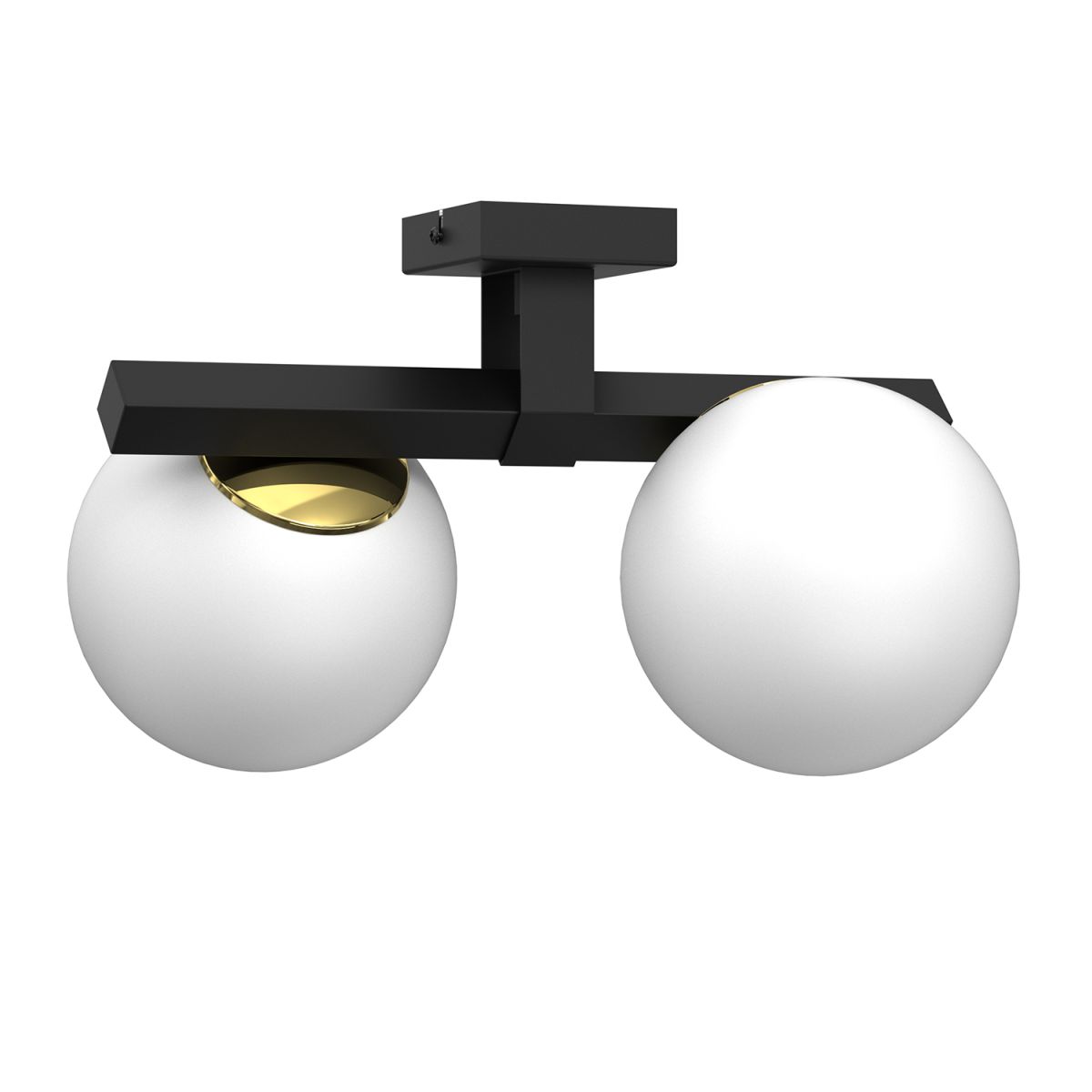 Czarno-złota lampa sufitowa z białymi kulami LX 4628 z serii IDRIS
