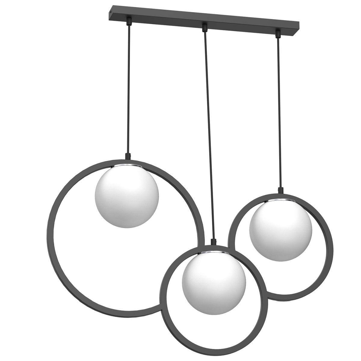 Geometryczna lampa ze srebrnymi osłonkami LX 4293 z serii EXPO