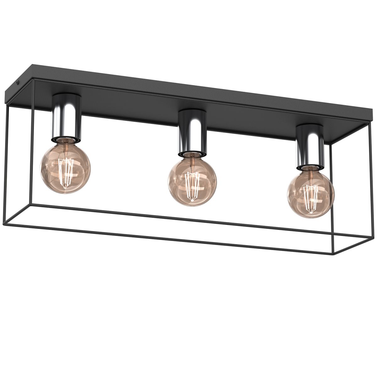 Nietuzinkowa lampa sufitowa, srebrne oprawki LX 8116 z serii HOMEN