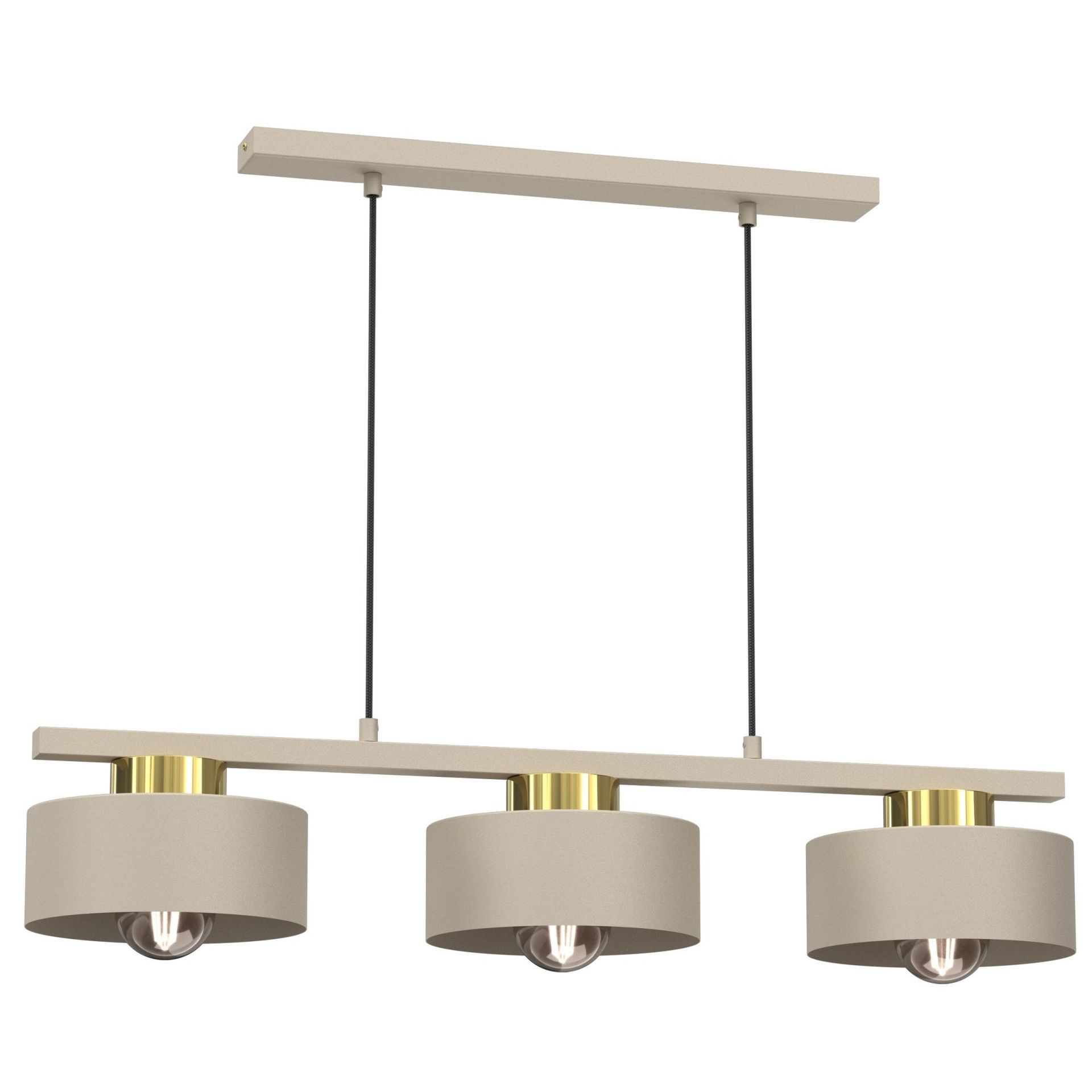 Pozioma, beżowo-złota lampa wisząca LX 9931 z serii MARTI