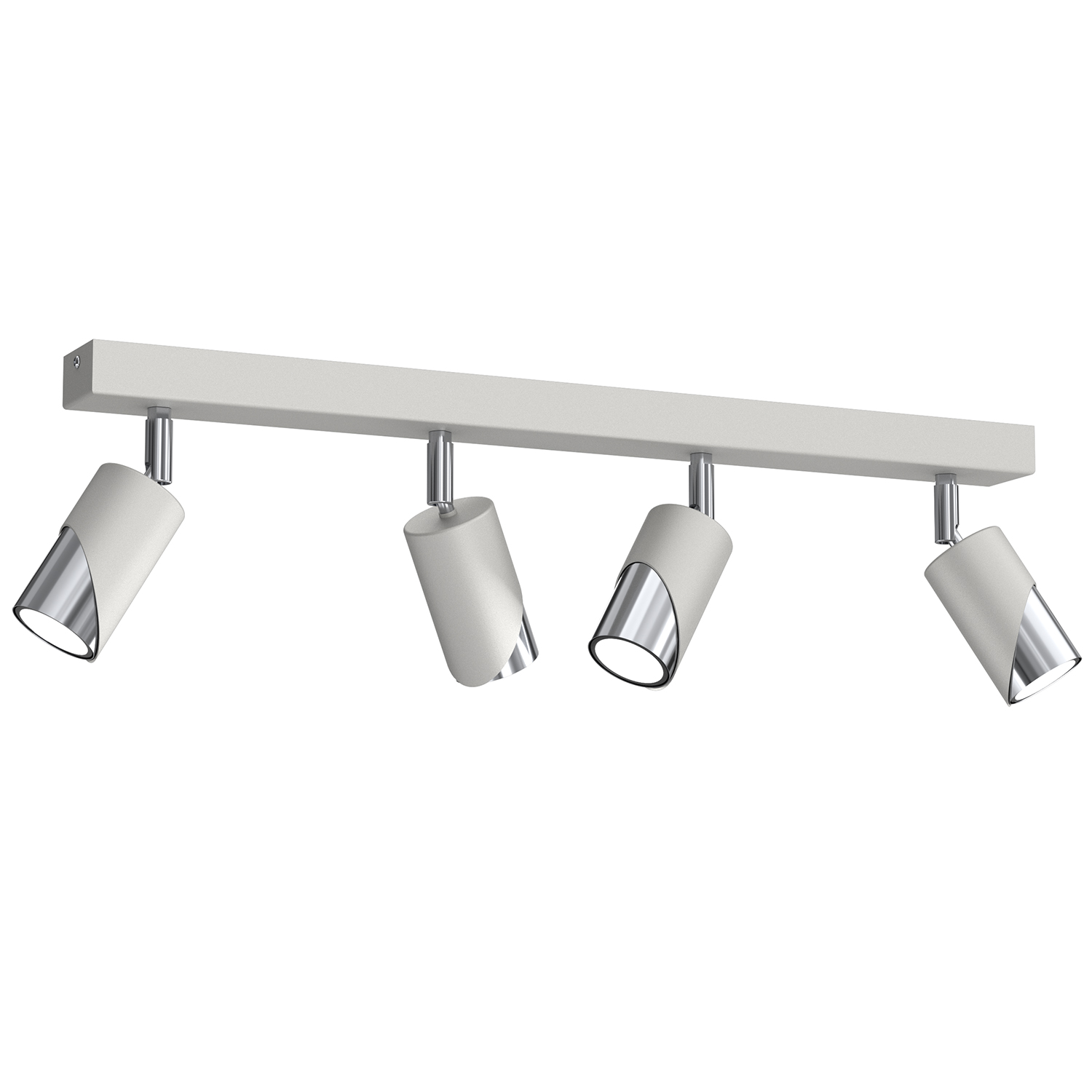 Szaro-srebrna listwa, lampa z reflektorami LX 9670 z serii SHIFT