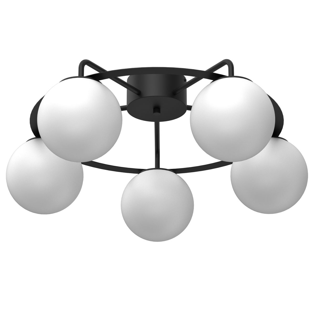 Lampa sufitowa na bazie okręgu, mleczne klosze LX 5581 z serii BALLO