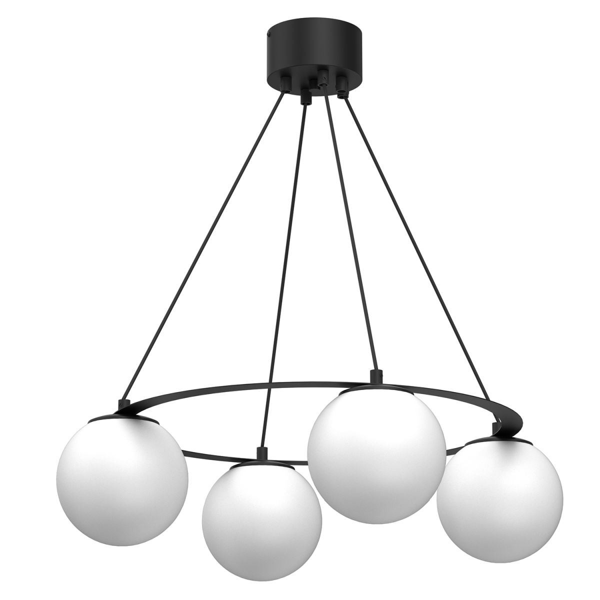 Lampa wisząca obręcz z kulistymi kloszami LX 5585 z serii BALLO