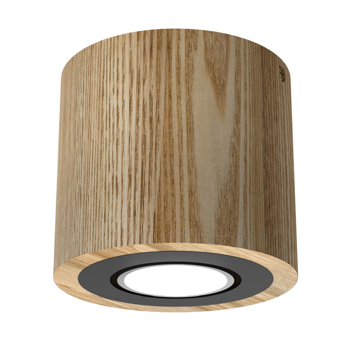 Punktowa oprawa natynkowa, czarne koło LX 9746 z serii DOWNLIGHT WOOD