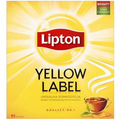 Unilever Herbata czarna Lipton Yellow Label, 184 g, 92 szt.